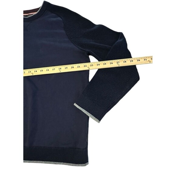TED BAKER London Wool 6 2XL Crewneck Sweater Sweatshirt Navy Ribbed Men #IJ11-5 - Picture 7 of 12